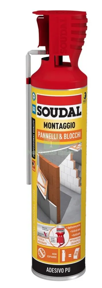 Soudal Adesivo Poliuretanico Pannelli/Blocchi ML.600 — Adesivi e sigillanti — rif. FERX.99203 Soudal Adesivo Poliuretanico Pannelli/Blocchi ML.600 — Adesivi e sigillanti — rif. FERX.99203