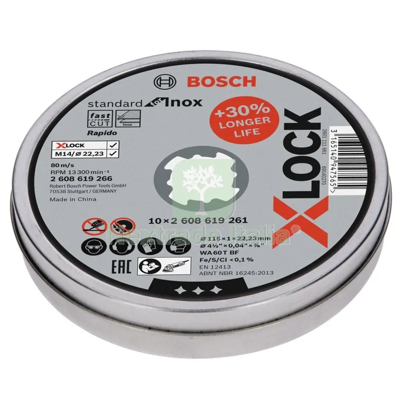Bosch-B 10 Dischi per Inox X-LOCKMM.115X1,0 — Punte, frese e dischi — rif. FERX.99342 Bosch-B 10 Dischi per Inox X-LOCKMM.115X1,0 — Punte, frese e dischi — rif. FERX.99342