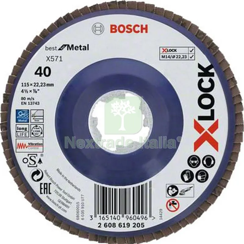 10PZ BOSCH-B DISCO LAMELLARE X-LOCKGR.40 MM.115 — Punte, frese e dischi — rif. FERX.99343