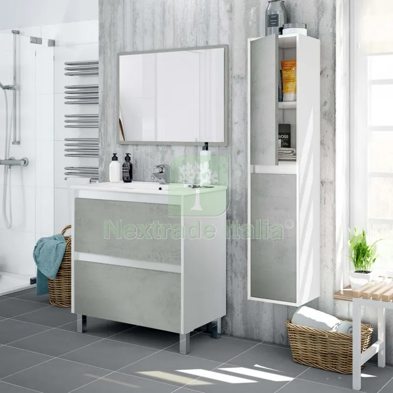 Kit Colonna Bagno Dakota 2ANTE CM.30X26X140H Bianco/Cemento — Accessori bagno — rif. FERX.99421 Kit Colonna Bagno Dakota 2ANTE CM.30X26X140H Bianco/Cemento — Accessori bagno — rif. FERX.99421