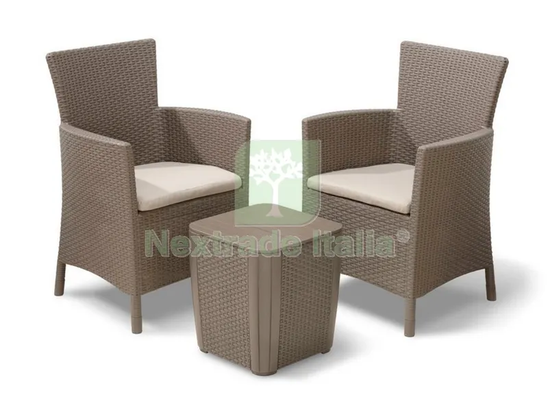 Allibert/Keter Set Iowa Balcony Cappuccino con Cuscini — Tempo libero outdoor — rif. FERX.99526 Allibert/Keter Set Iowa Balcony Cappuccino con Cuscini — Tempo libero outdoor — rif. FERX.99526