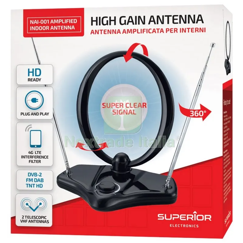 ANTENNA AMPLIFICATA PER INTERNI — Interruttori e prese — rif. FERX.99528 ANTENNA AMPLIFICATA PER INTERNI — Interruttori e prese — rif. FERX.99528