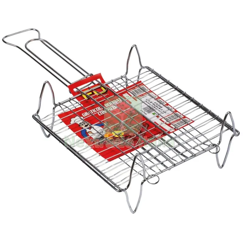 GRATICOLA DOPPIA BOMBATA CON PIEDI CM. 27X27 — Tempo libero outdoor — rif. FERX.99551