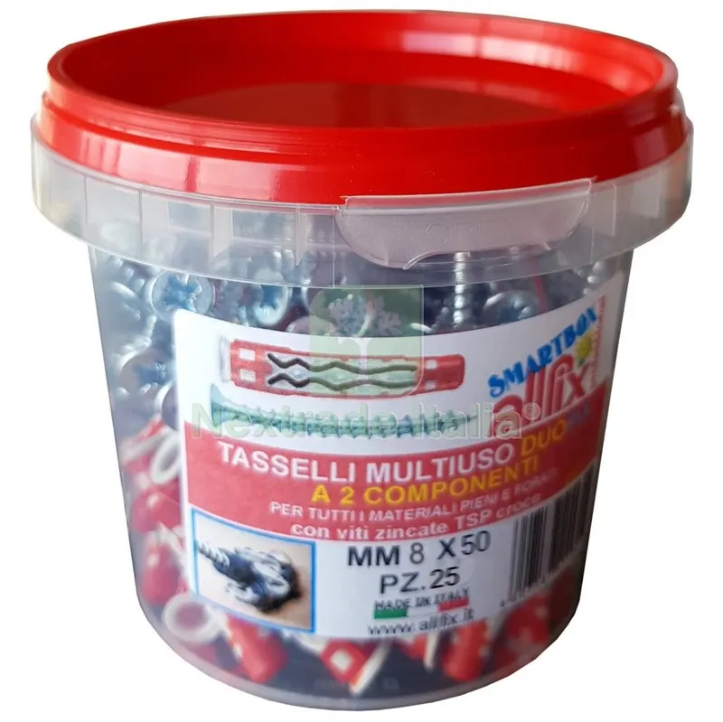 CONFEZIONE 25 TASSELLI DUO FIX CON VITE MM. 8 — Tasselli e ancoraggi — rif. FERX.99760 CONFEZIONE 25 TASSELLI DUO FIX CON VITE MM. 8 — Tasselli e ancoraggi — rif. FERX.99760