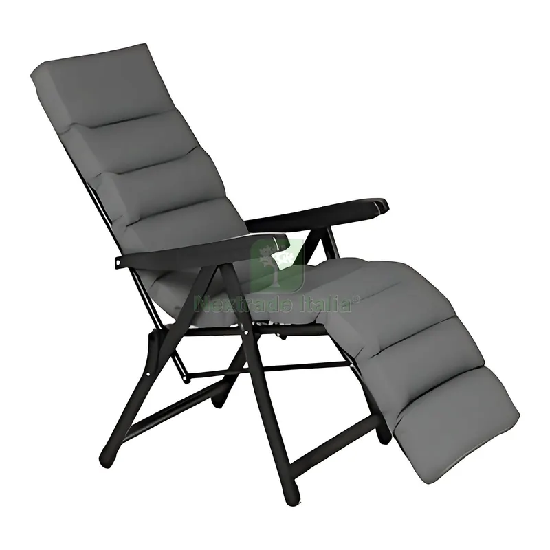 Sdraio con Poggiapiedi 6+1 Posizioni Grigio — Tempo libero outdoor — rif. FERX.59868