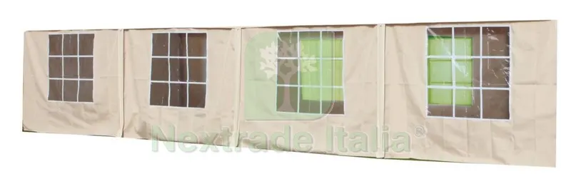 SET TELI LATERALI PER GAZEBO MOD.BIG ROYAL YF5005S COLORE BIANCO — Gazebo e strutture giardino — rif. FERX.10310