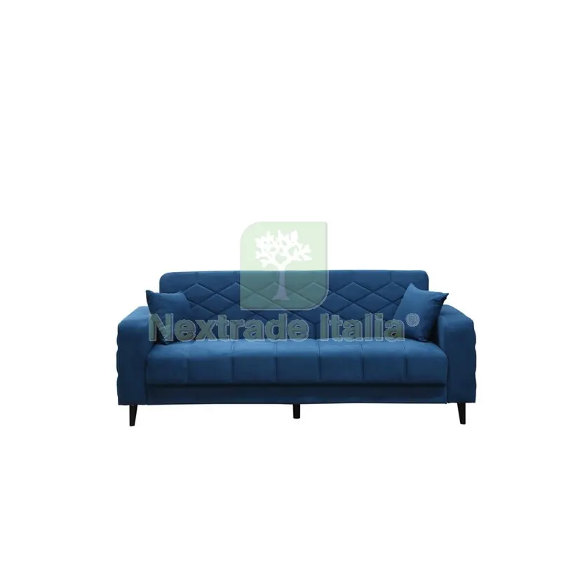 DIVANO PRONTOLETTO 3P MELISA VELLUTO 82-003 BLU