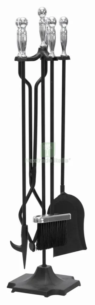 SET CAMINO SFERA IMPUGNATURA CROMO SATINATA 15CB — Stufe e camini — rif. FERX.93083