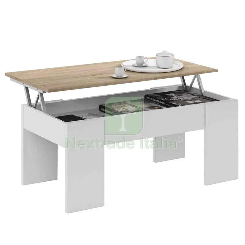 KIT TAVOLO DA CAFFè ELEVABILE DIMENSIONI 50X100X45H ROVERE/BIANCO — Arredo — rif. FERX.97374 KIT TAVOLO DA CAFFè ELEVABILE DIMENSIONI 50X100X45H ROVERE/BIANCO — Arredo — rif. FERX.97374
