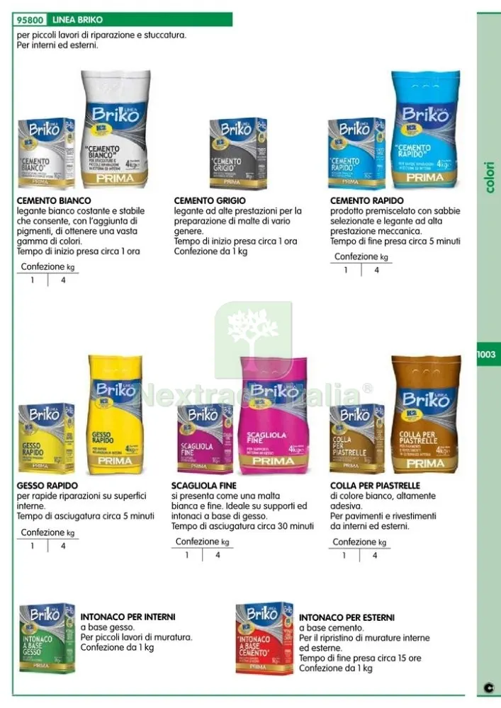 12PZ LINEA BRIKO INTONACO X INTERNI DA KG. 1 — Cemento, malte e collanti edili — rif. FERX.24829 — foto 2