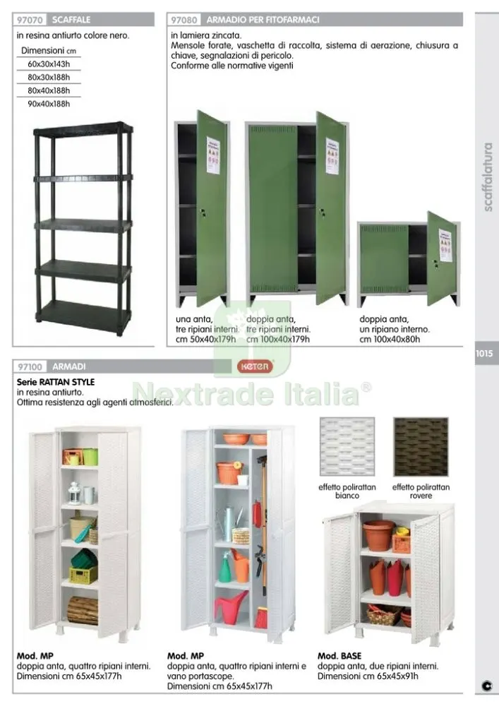SCAFFALE RESINA 5 RIPIANI 90X40XH188 CM — Casalinghi e organizzazione — rif. FERX.93419 — foto 2 SCAFFALE RESINA 5 RIPIANI 90X40XH188 CM — Casalinghi e organizzazione — rif. FERX.93419 — foto 2