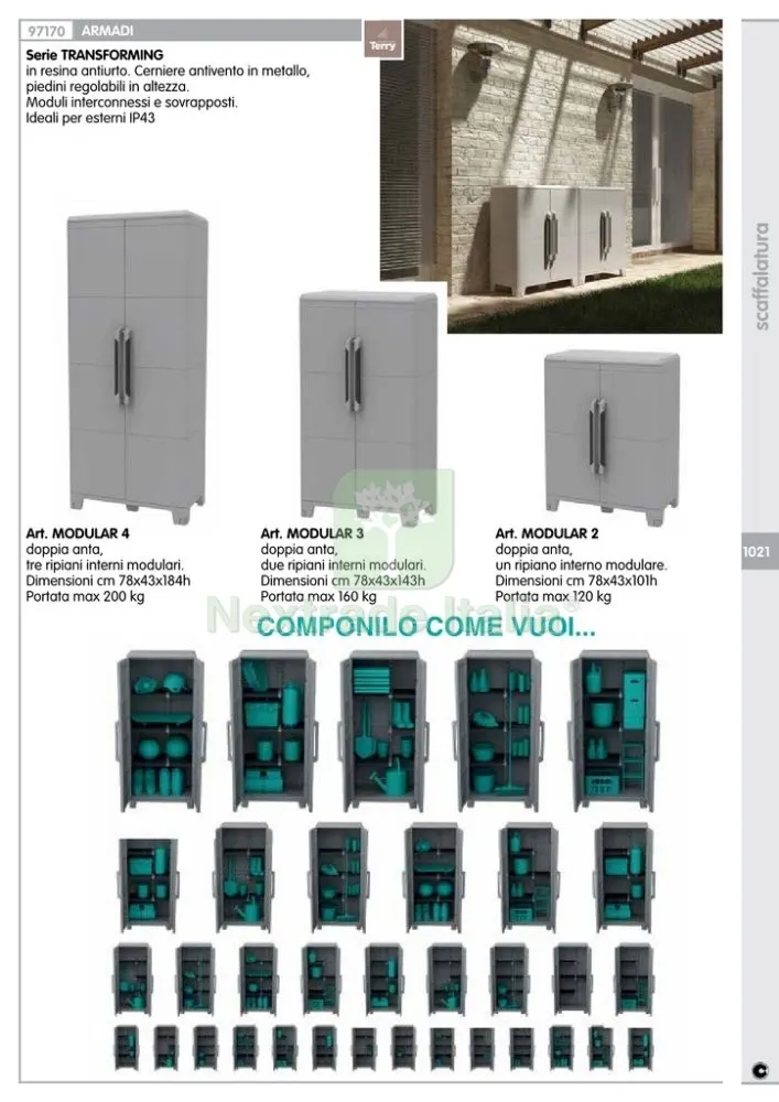 ARMADIO TERRY TRANSFORMING 2ANTE 78X43X101H TUTTOPIANI — Arredo — rif. FERX.94402 — foto 2 ARMADIO TERRY TRANSFORMING 2ANTE 78X43X101H TUTTOPIANI — Arredo — rif. FERX.94402 — foto 2