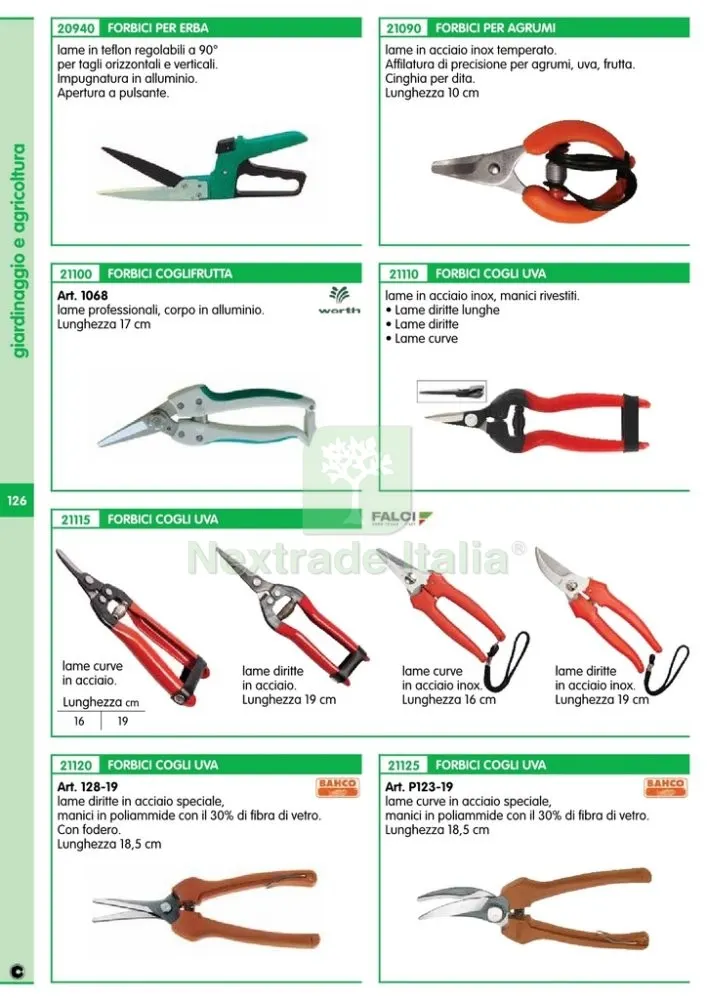 FORBICI PER UVA LAME DRITTE CORTE RIF.21095 — Misurazione e taglio manuale — rif. FERX.25166 — foto 2 FORBICI PER UVA LAME DRITTE CORTE RIF.21095 — Misurazione e taglio manuale — rif. FERX.25166 — foto 2