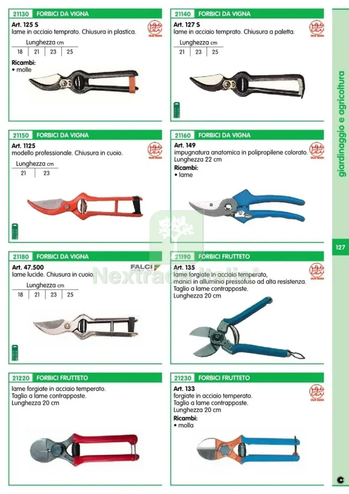 FORBICI FRUTTETO DUE BUOI 135 20 CM — Misurazione e taglio manuale — rif. FERX.7355 — foto 2