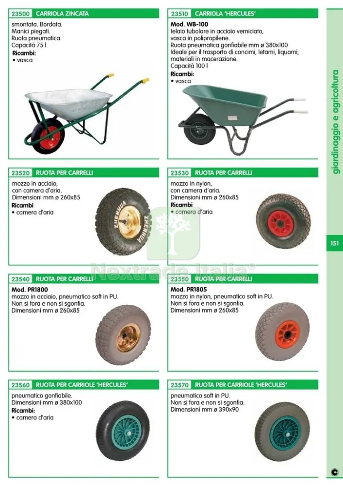 RUOTA RUN FLAT PER CARRELLO PR1800 FIG.1 D 260 MM — Attrezzi da giardino — rif. FERX.5184 — foto 2