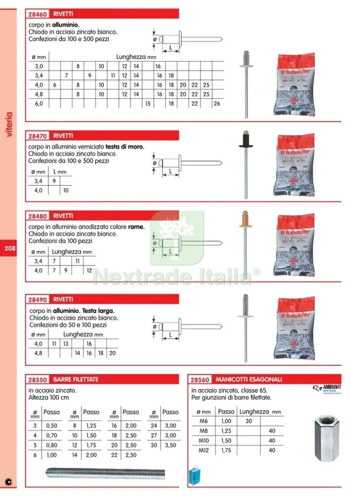10CF CONFEZIONE RIVETTI RAME 3,4X07 DA PZ.100 — Rivetti — rif. FERX.13750 — foto 2 10CF CONFEZIONE RIVETTI RAME 3,4X07 DA PZ.100 — Rivetti — rif. FERX.13750 — foto 2