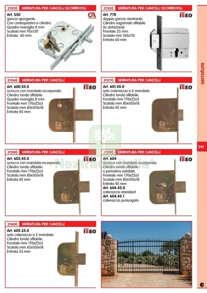 2PZ ISEO ART. 605.35.0 SERRATURA X CANCELLO CON CILINDRO TONDO — Serrature e cilindri — rif. FERX.327 — foto 2 2PZ ISEO ART. 605.35.0 SERRATURA X CANCELLO CON CILINDRO TONDO — Serrature e cilindri — rif. FERX.327 — foto 2
