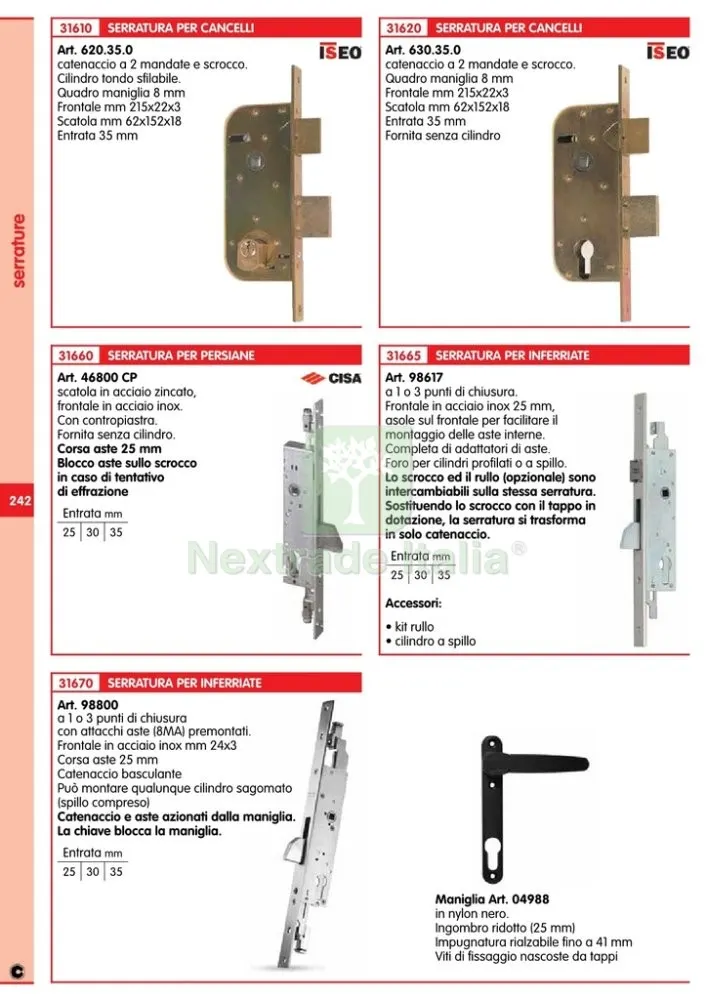 CORNI ART. 498010.25 KIT RULLO X SERRATURA TREPPER — Serrature e cilindri — rif. FERX.2048 — foto 2