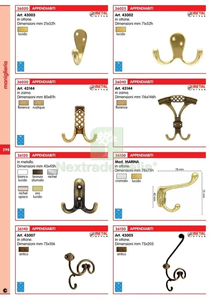 10PZ APPENDIABITI "CLASSIC"MM.78X75 OTTONE CROMATO — Casalinghi e organizzazione — rif. FERX.8444 — foto 2 10PZ APPENDIABITI "CLASSIC"MM.78X75 OTTONE CROMATO — Casalinghi e organizzazione — rif. FERX.8444 — foto 2