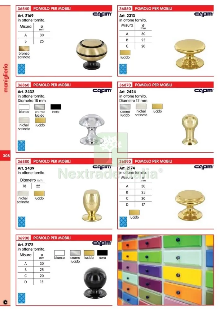 25PZ CAFIM POMOLO ART. 2172 ORO LUCIDO MISURA D DIAMETRO 15 MM — Maniglie e pomelli — rif. FERX.18852 — foto 2 25PZ CAFIM POMOLO ART. 2172 ORO LUCIDO MISURA D DIAMETRO 15 MM — Maniglie e pomelli — rif. FERX.18852 — foto 2