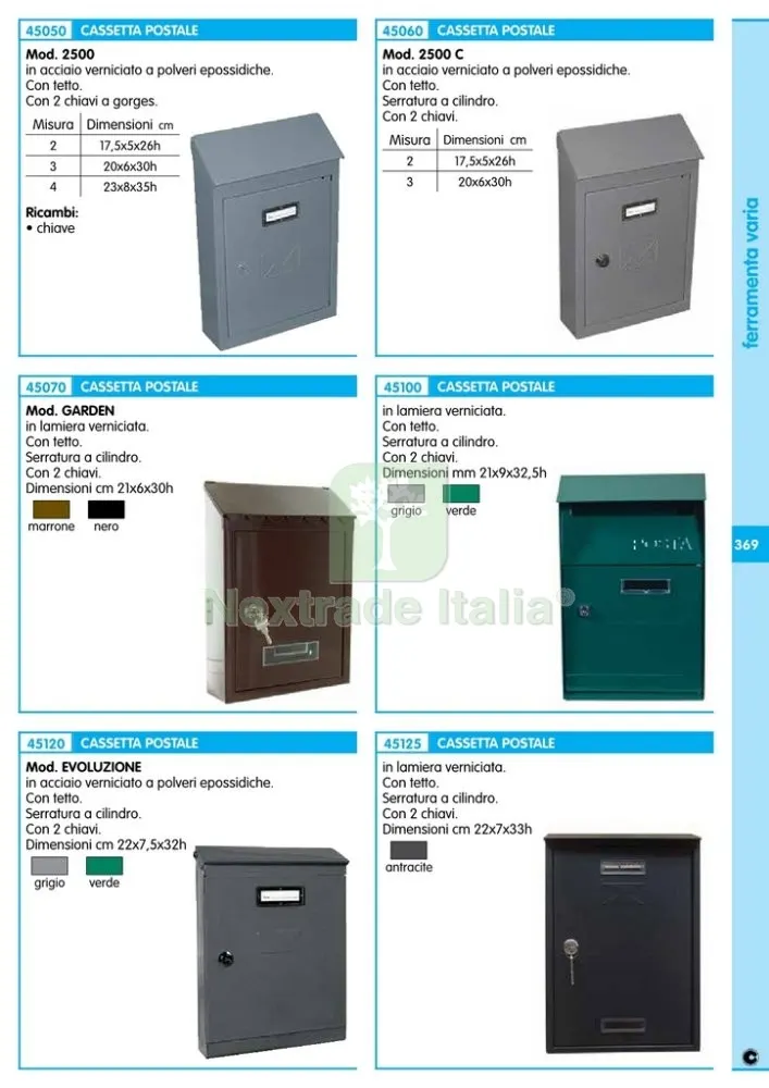 6PZ CASSETTA POSTALE CON TETTO ART. 2500 N.3 — Casalinghi e organizzazione — rif. FERX.5580 — foto 2 6PZ CASSETTA POSTALE CON TETTO ART. 2500 N.3 — Casalinghi e organizzazione — rif. FERX.5580 — foto 2