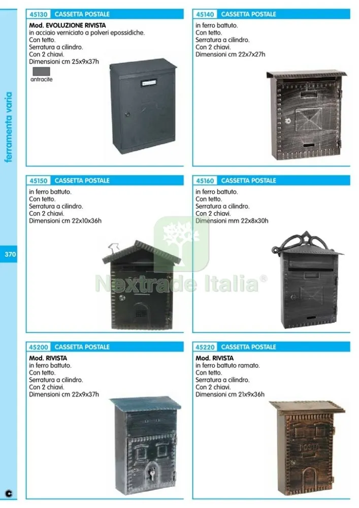 CASSETTA POSTALE EVOLUZIONE RIVISTA CON TETTO+CILINDRO — Serrature e cilindri — rif. FERX.30578 — foto 2