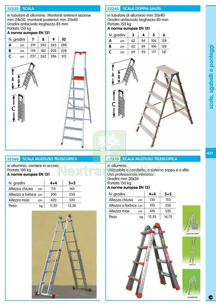 SCALA ALLUMINIO A FORBICE PROFESSIONALE GR.10 — Attrezzi da giardino — rif. FERX.91884 — foto 2