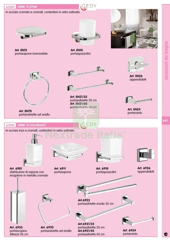 GEDY 6910 COLORADO PORTASPAZZOLINO CROMO — Accessori bagno — rif. FERX.80940 — foto 2