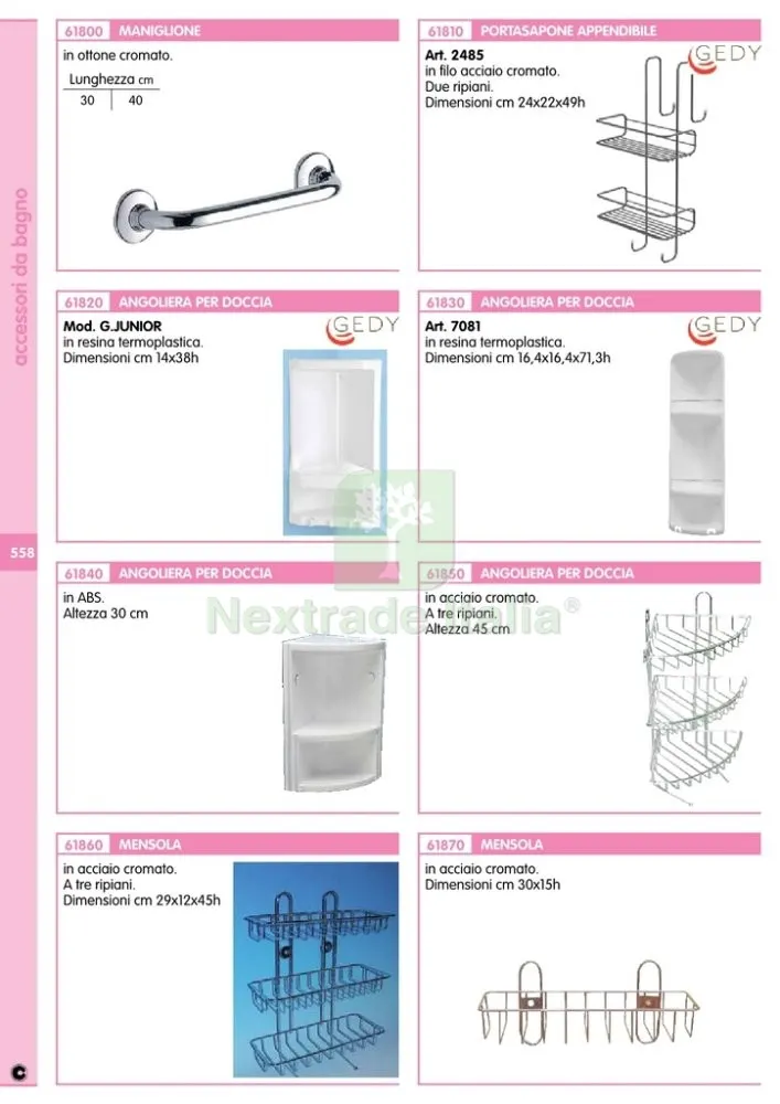 GEDY 8079 ANGOLIERA DOCCIA BIANCA — Accessori bagno — rif. FERX.2035 — foto 2
