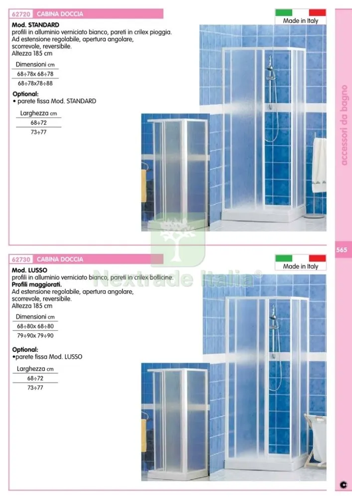 PARETE FISSA 68-72 PER CABINA LUSSO SF01 BIANCO — Attrezzi da giardino — rif. FERX.22031 — foto 2