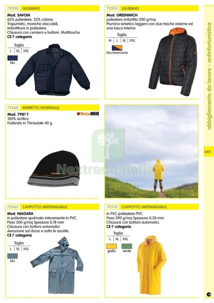CAPPOTTO ANTISTRAPPO GIALLO TAGLIA XL — Antipioggia e impermeabili — rif. FERX.1512 — foto 2
