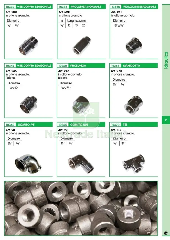 10PZ IDRAULICA PROLUNGA ART. 520 OTTONE CROMATO GR.1/2X10 — Interruttori e prese — rif. FERX.86289 — foto 2 10PZ IDRAULICA PROLUNGA ART. 520 OTTONE CROMATO GR.1/2X10 — Interruttori e prese — rif. FERX.86289 — foto 2