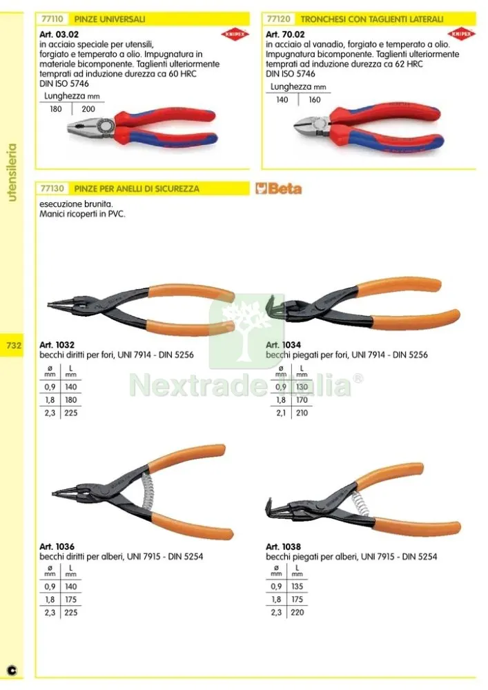 BETA ART.1032 PINZA PER ANELLI SEEGER MM.180 — Minuteria metallica — rif. FERX.7162 — foto 2 BETA ART.1032 PINZA PER ANELLI SEEGER MM.180 — Minuteria metallica — rif. FERX.7162 — foto 2