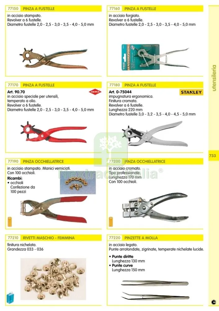 PINZA FUSTELLATRICE RIF.77150* 10101 — Pinze e tronchesi — rif. FERX.4724 — foto 2 PINZA FUSTELLATRICE RIF.77150* 10101 — Pinze e tronchesi — rif. FERX.4724 — foto 2