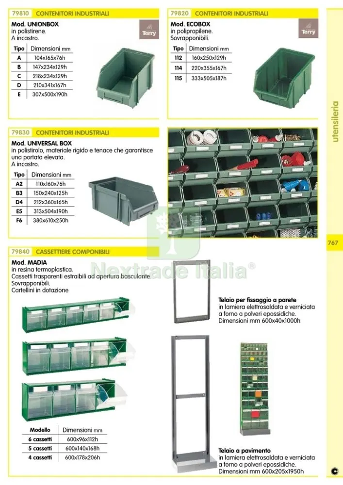 4PZ CONTENITORE TERRY "UNIONBOX E" 307X500X190H — Casalinghi e organizzazione — rif. FERX.1682 — foto 2