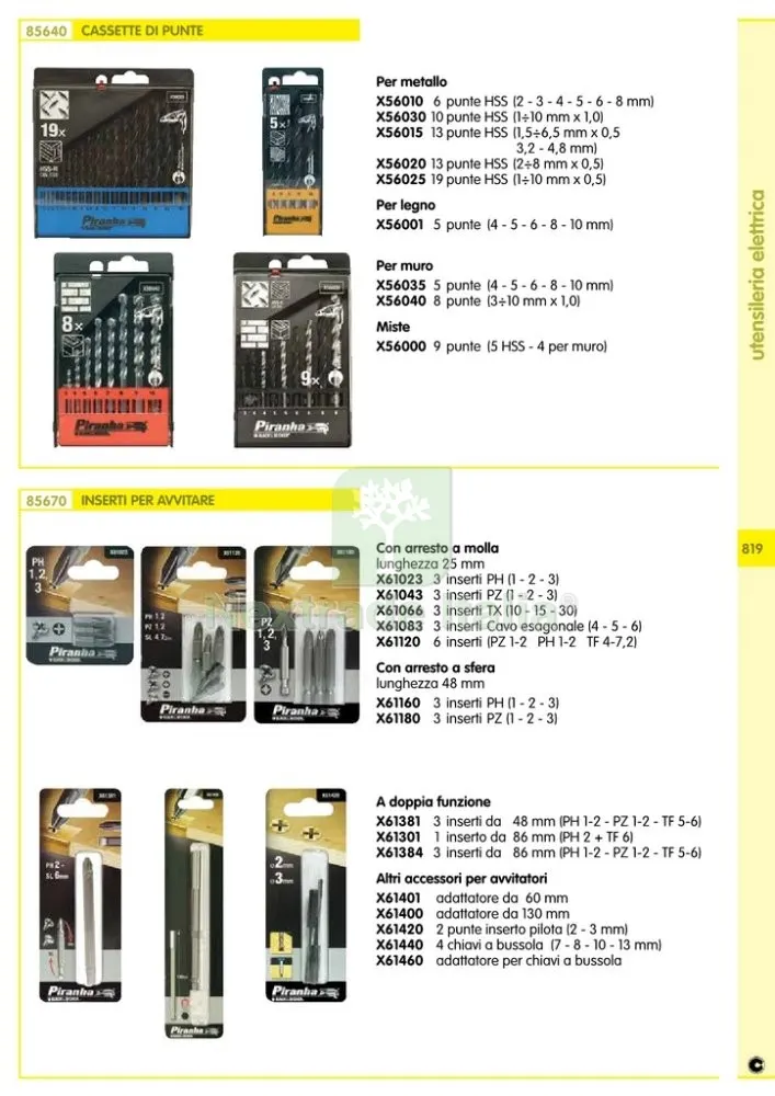 PIRANHA/ X56010 CASSETTA 6 PUNTE HSS — Casalinghi e organizzazione — rif. FERX.1673 — foto 2 PIRANHA/ X56010 CASSETTA 6 PUNTE HSS — Casalinghi e organizzazione — rif. FERX.1673 — foto 2