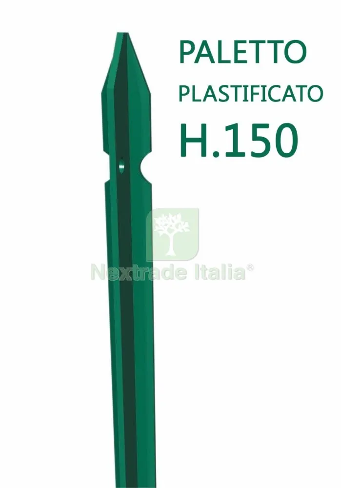 10PZ Paletto a "T" Sezione MM 30X30X3 Altezza 150 CM Plastificato Verde per Recinzioni — Reti e recinzioni — rif. FERX.4185.STOCK 10PZ Paletto a "T" Sezione MM 30X30X3 Altezza 150 CM Plastificato Verde per Recinzioni — Reti e recinzioni — rif. FERX.4185.STOCK