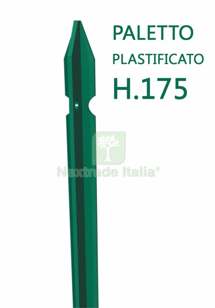 10PZ Paletto a "T" Sezione MM 30X30X3 Altezza 175 CM Plastificato Verde per Recinzioni — Reti e recinzioni — rif. FERX.4189 10PZ Paletto a "T" Sezione MM 30X30X3 Altezza 175 CM Plastificato Verde per Recinzioni — Reti e recinzioni — rif. FERX.4189