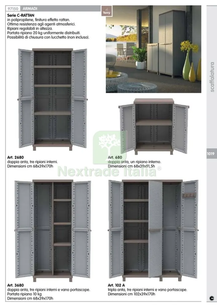 Armadio Terry Crattan 2ANTE CM 68X39X91,5H — Arredo — rif. FERX.91961 — foto 2 Armadio Terry Crattan 2ANTE CM 68X39X91,5H — Arredo — rif. FERX.91961 — foto 2