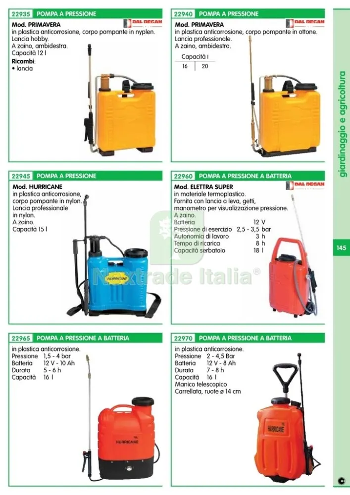 POMPA PLASTICA NOVA PRIMAVERA 12 L — Irrigazione — rif. FERX.13986 — foto 2 POMPA PLASTICA NOVA PRIMAVERA 12 L — Irrigazione — rif. FERX.13986 — foto 2