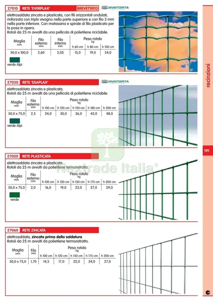 Rete per recinzione elettrosaldata per recinzione zincata e plastificata MM 50X100 ALTEZZA 60 CM VERDE 25 MT — Reti e recinzioni — rif. FERX.4935 — foto 2