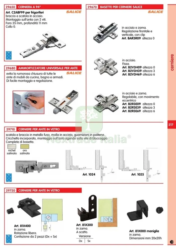 20PZ CERNIERA PER MOBILI "SH" ART. 81X300 SINISTRA — Ferramenta per legno e mobili — rif. FERX.22682 — foto 2