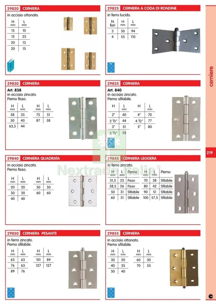 24PZ CERNIERA OTTONATA MM.60X50 — Cerniere e cardini — rif. FERX.3158 — foto 2 24PZ CERNIERA OTTONATA MM.60X50 — Cerniere e cardini — rif. FERX.3158 — foto 2