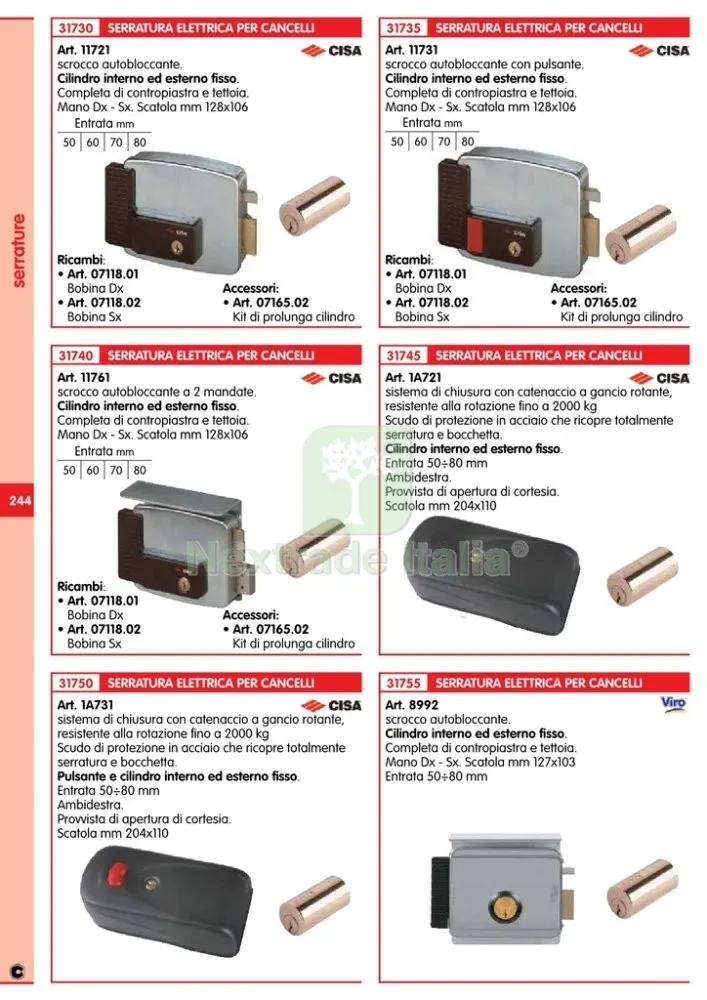 Cisa ART. 1A731.00.0 Serratura Elettrica x Ferro con Pulsante — Serrature e cilindri — rif. FERX.5221 — foto 2 Cisa ART. 1A731.00.0 Serratura Elettrica x Ferro con Pulsante — Serrature e cilindri — rif. FERX.5221 — foto 2