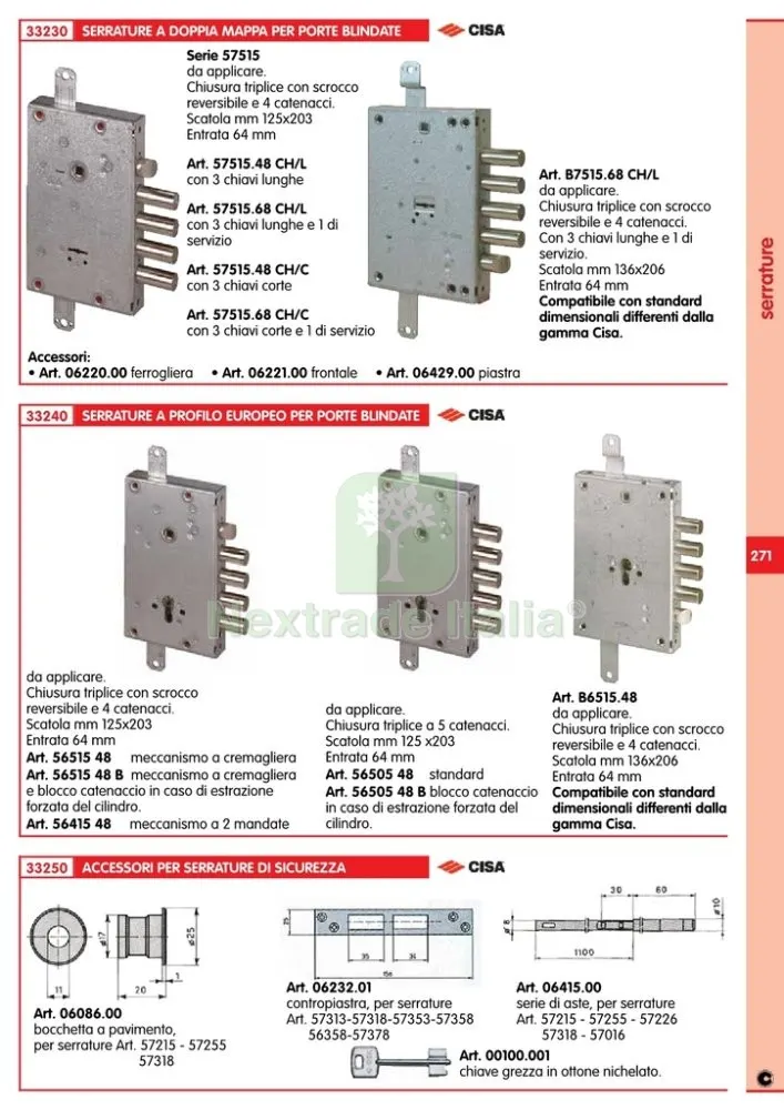 CISA ART. 57515.48 SERRATURA DI SICUREZZA CHIAVE CORTA — Serrature e cilindri — rif. FERX.22704 — foto 2 CISA ART. 57515.48 SERRATURA DI SICUREZZA CHIAVE CORTA — Serrature e cilindri — rif. FERX.22704 — foto 2