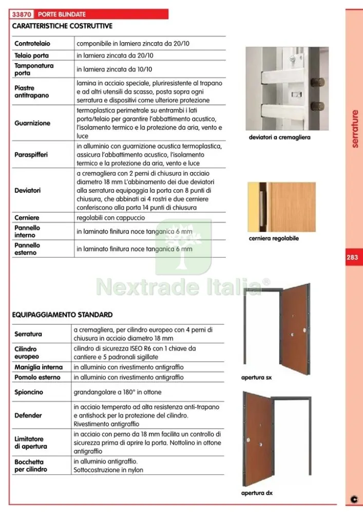 Porta Blindata CLASSE3 CM 80X210 Destra Senza Accessori — Ferramenta porte e finestre — rif. FERX.90603 — foto 2