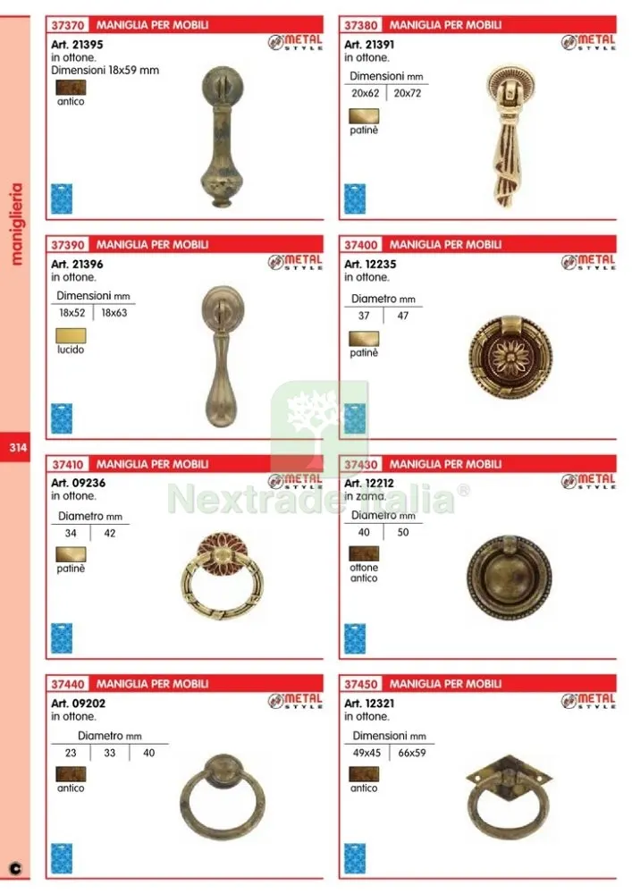 BLISTER MANIGLIE ANTICATA 21396.50 OTTONE LUCIDO(PZ.2) — Maniglie e pomelli — rif. FERX.60226 — foto 2