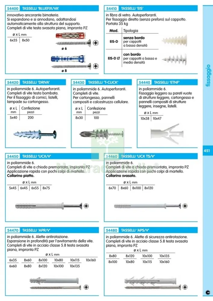 50PZ ELEMATIC TASSELLO BLUEFIX VA 8 CON VITE — Tasselli e ancoraggi — rif. FERX.93821 — foto 2