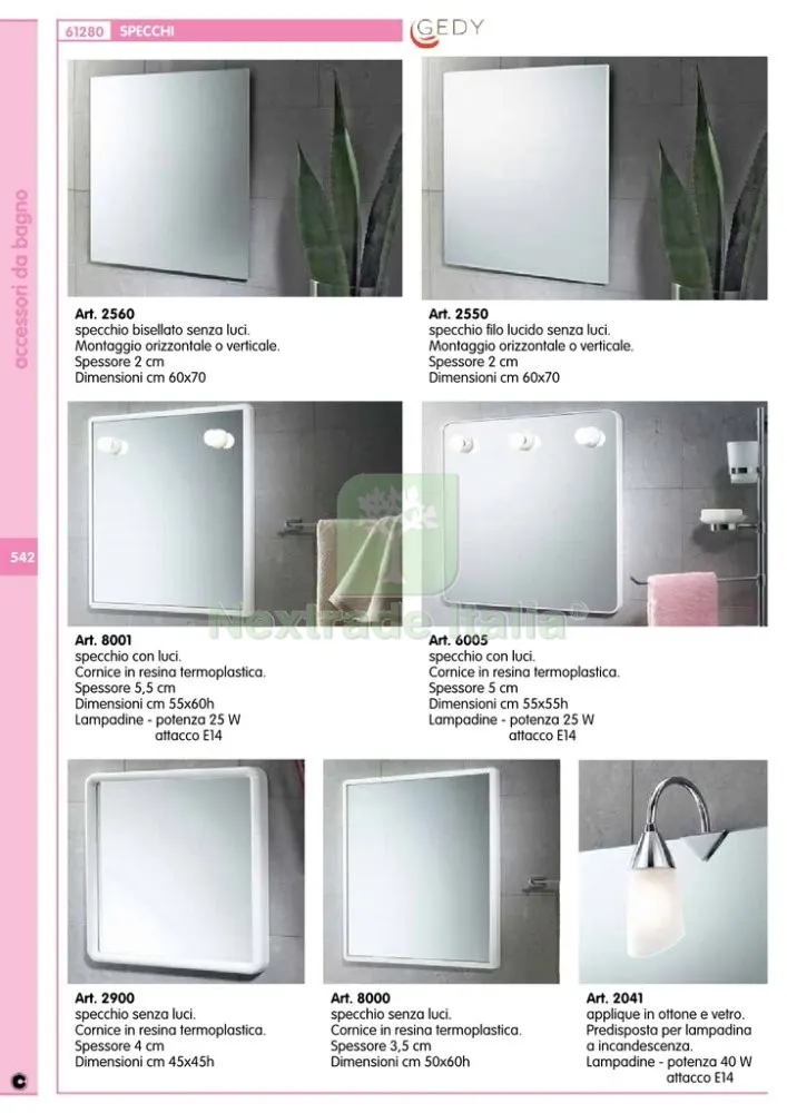 GEDY 2900 SPECCHIO 45X45 CM BIANCO — Accessori bagno — rif. FERX.9184 — foto 2 GEDY 2900 SPECCHIO 45X45 CM BIANCO — Accessori bagno — rif. FERX.9184 — foto 2