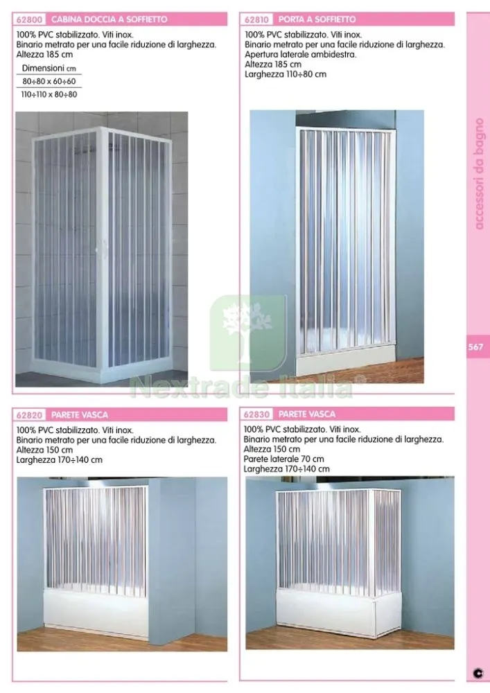 BOX DOCCIA A SOFFIETTO CM.110/80 X 110/80 — Accessori bagno — rif. FERX.92583 — foto 2 BOX DOCCIA A SOFFIETTO CM.110/80 X 110/80 — Accessori bagno — rif. FERX.92583 — foto 2